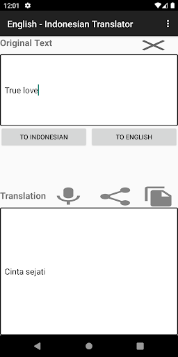 Android application English Indonesian Translator screenshort