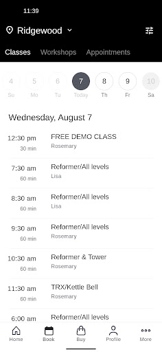 Oncore Pilates Studio Screen 2