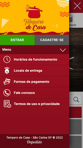 Android application Tempero de Casa screenshort