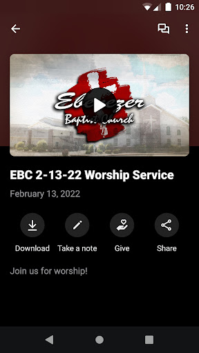 Ebenezer Baptist Church Logan Screen 3