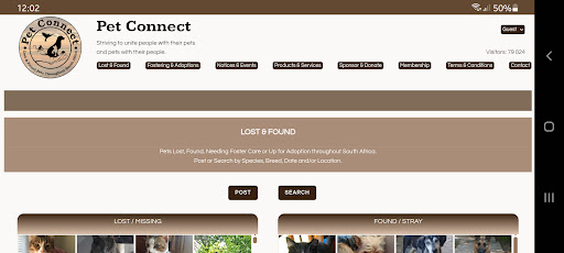 Android application Pet Connect SA screenshort