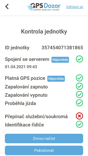 GPS Dozor Servis Screen 2