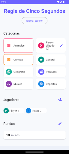 Vista previa de la aplicación