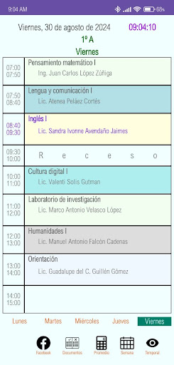 Android application Horario Plantel 24 screenshort