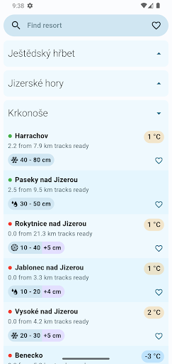Android application Czech snow screenshort