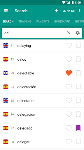 English-spanish dictionary Screen 3