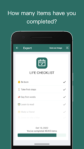 Life Checklist Screen 2
