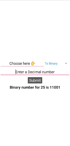 Android application Decimal to Binary Converter screenshort