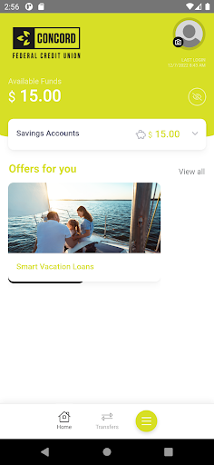 Concord FCU Mobile Banking Screen 3