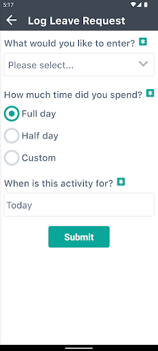 Dusk IOP Time & Attendance Screen 3