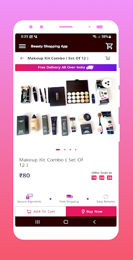 Android application Makeup Online Shopping App screenshort