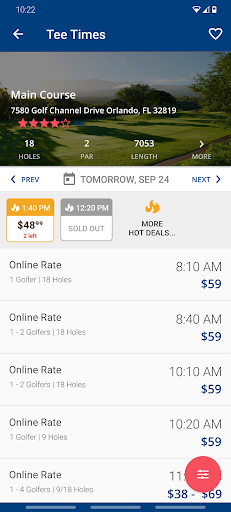 Android application TPC Tampa Bay screenshort