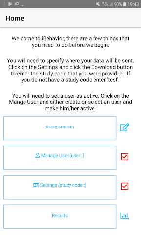 Android application iBehavior screenshort