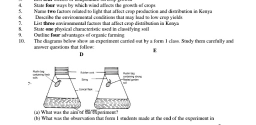 KCSE Agriculture Revision Screen 2