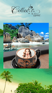 Coffee cup sea photo frames