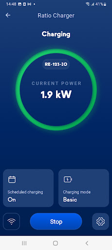 Android application Ratio EV Charging screenshort