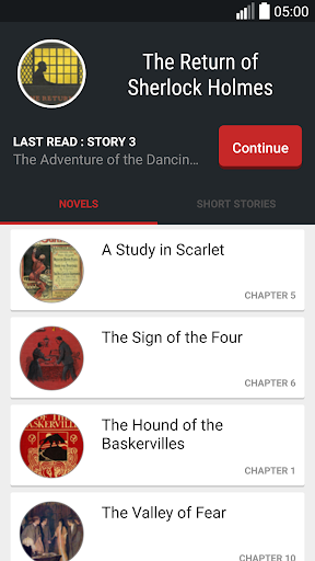 Android application Sherlock Holmes Books screenshort