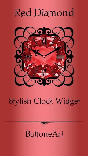 Android application Red Diamond Clock Widget screenshort