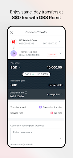 Screenshot of DBS digibank