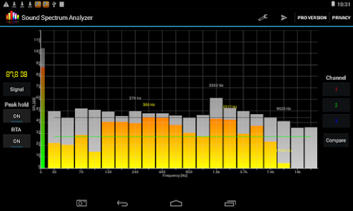 Screenshot 6 Analizador de espectro de soni android