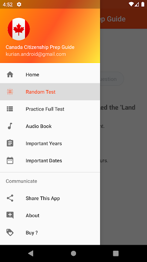Android application Canada Citizenship Prep Guide screenshort