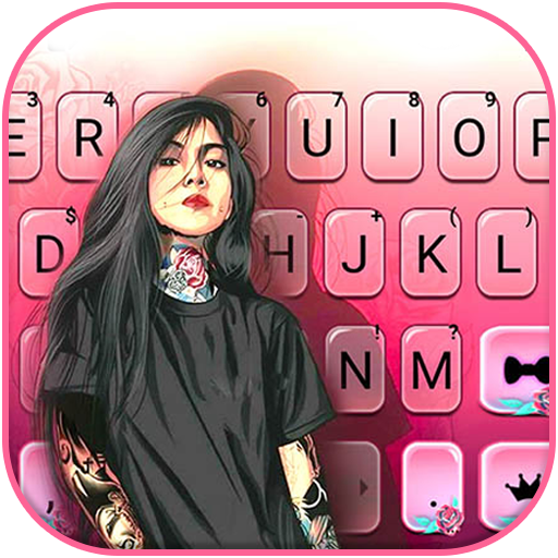 Tattoo Girl Keyboard Backgroun logo