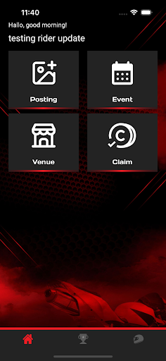RIDERS APP Screen 2