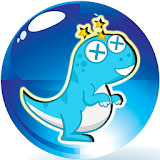 Kids dinosaur bouncing ball icon