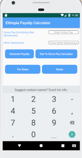 Android application Ethiopia Payslip Calculator screenshort