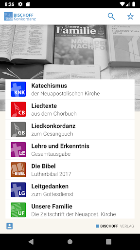 Android application BISCHOFF Konkordanz screenshort