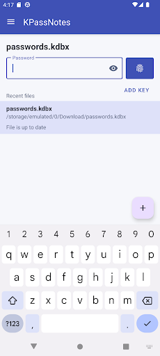 Android application KeePassVault screenshort