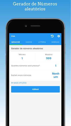 Android application Sorteio Rápido ,Números ,Dados screenshort
