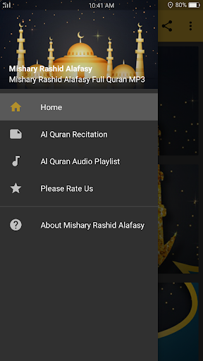 Android application Audio Quran by Mishary Alafasy screenshort