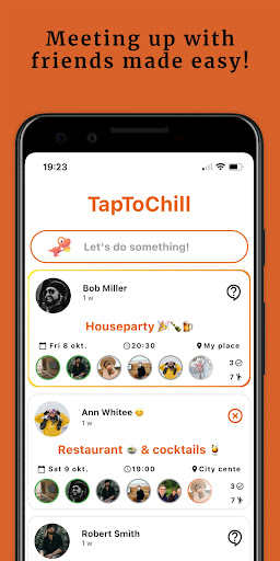 Android application TapToChill - Easy meetups screenshort