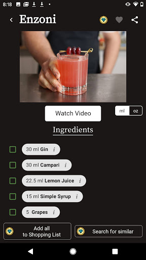 Shake and Strain Cocktails Screen 2