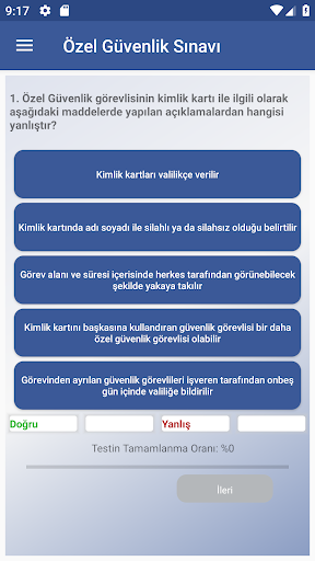 Özel Güvenlik Sınavı Soruları