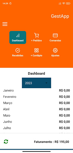 Android application Gestão carrinho de lanche screenshort
