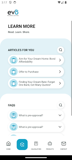 Evo Home Finance App Screen 2
