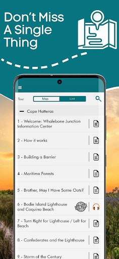 Screenshot of Outer Banks Audio Tour Guide