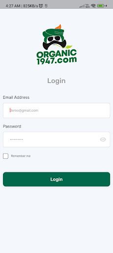 Android application Organic1947 Delivery screenshort