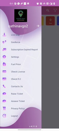 Android application Sathinav Pro screenshort