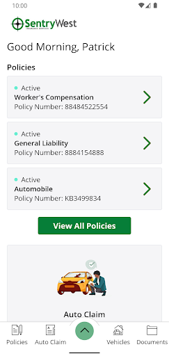 SentryWest Insurance Services Screen 2