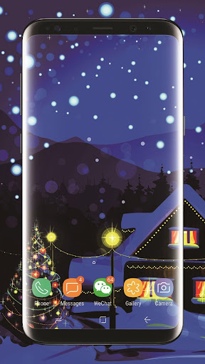 Winter Snow night HD Wallpaper Screen 2