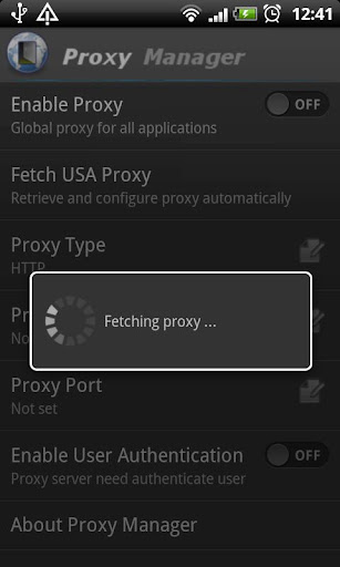 Proxy Manager Screen 2