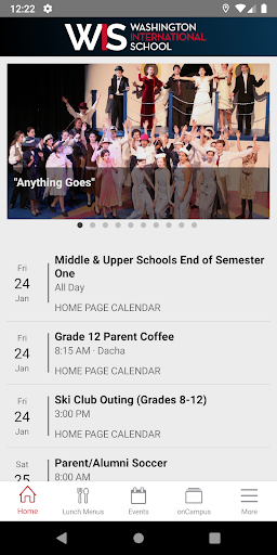 Android application Washington Intl School screenshort