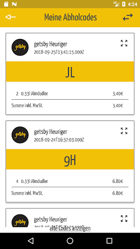 Android application GASTRO Terminal screenshort
