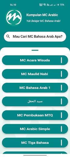 Android application Mc Bahasa Arab screenshort
