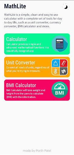 Android application MathLite screenshort