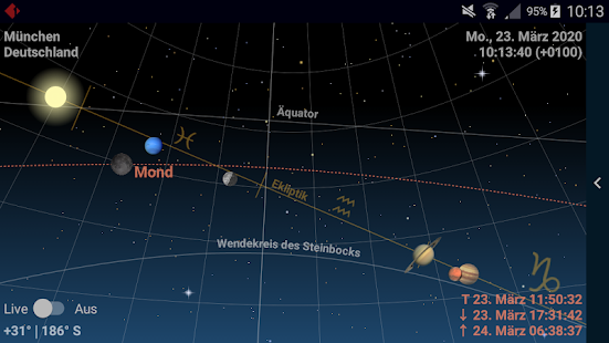 Astrolapp Live Sternkarte Bildschirmfoto