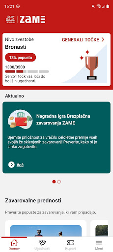 Android application Generali ZAME screenshort